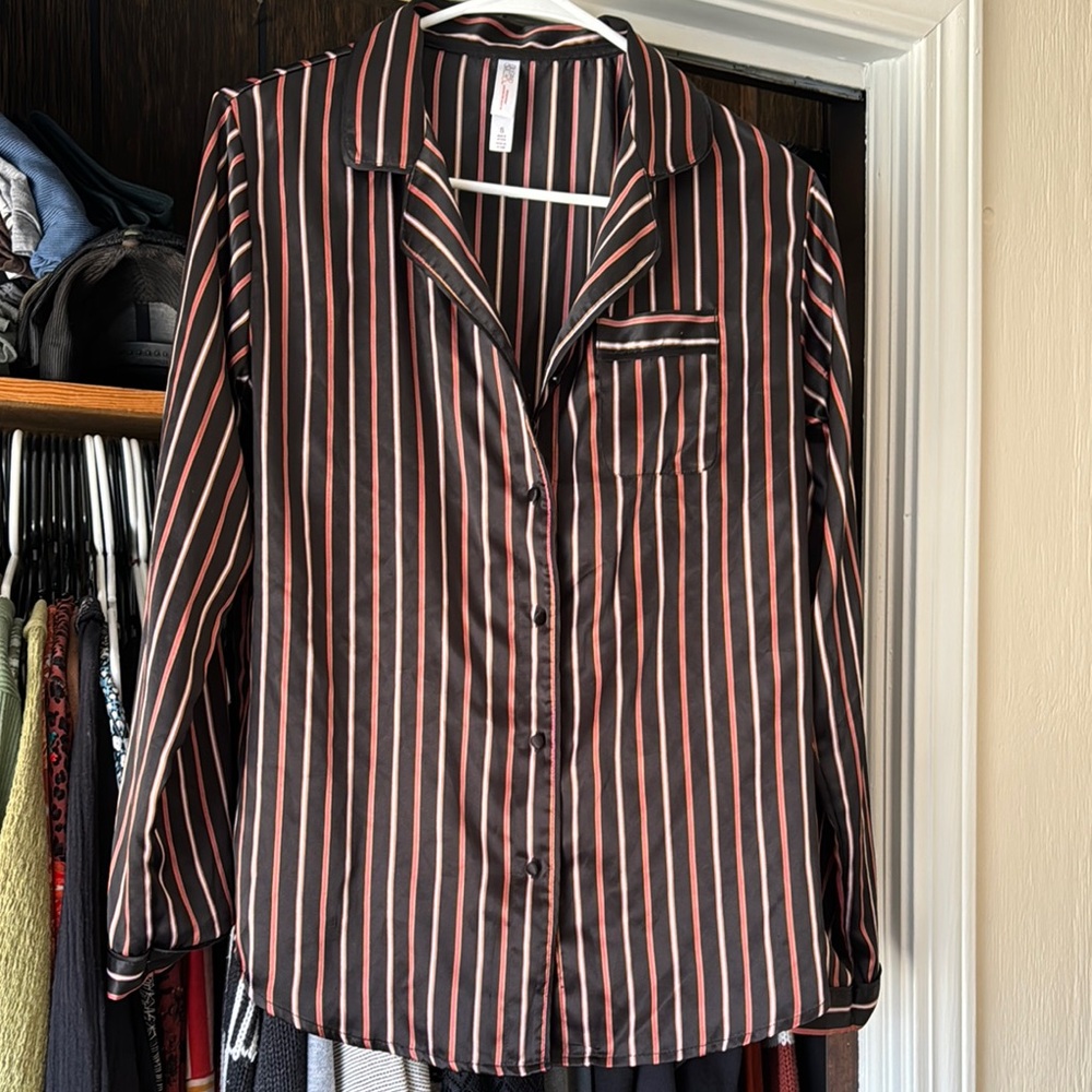 Striped Black and Red Pajama Set